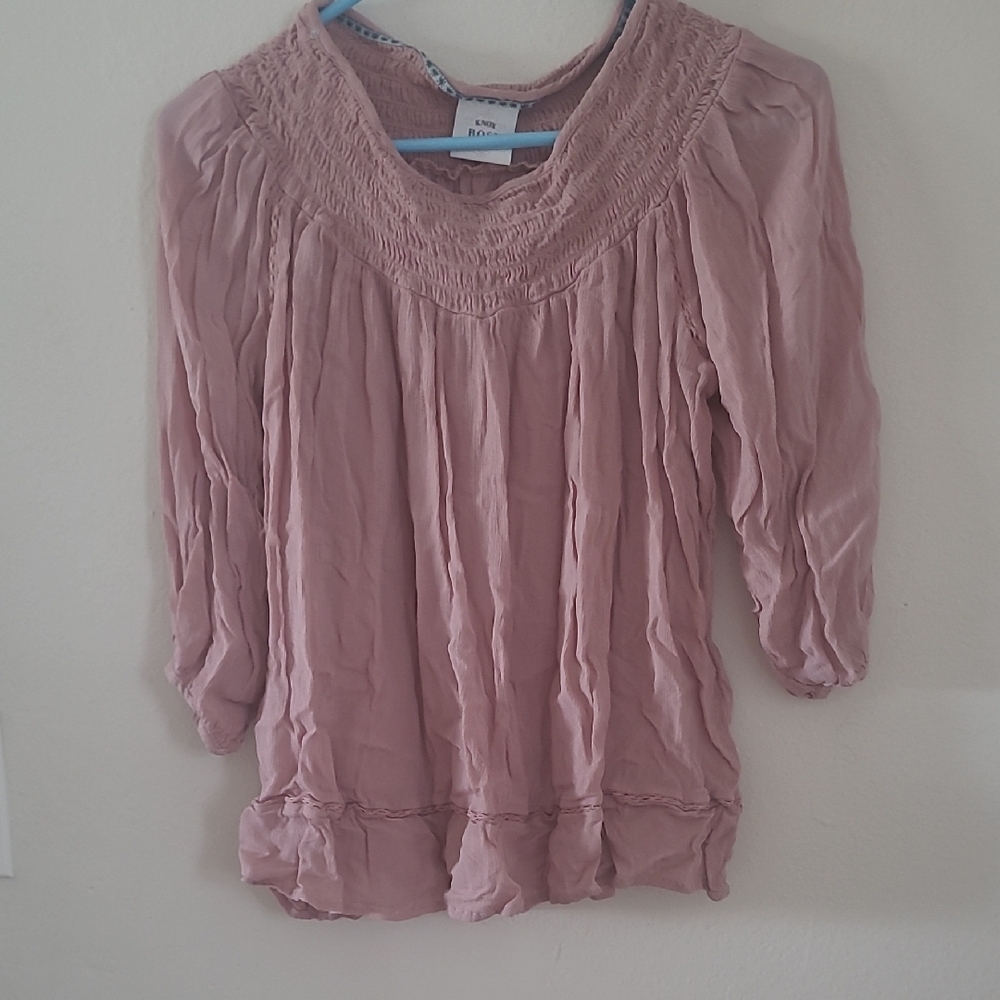 Knox Rose Mauve Smocked Blouse